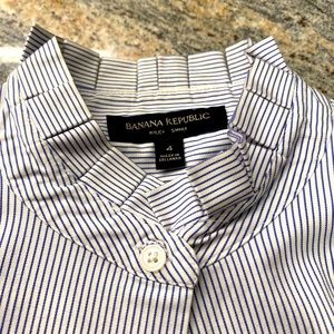 Size 4 super cute blue striped blouse with cuffs